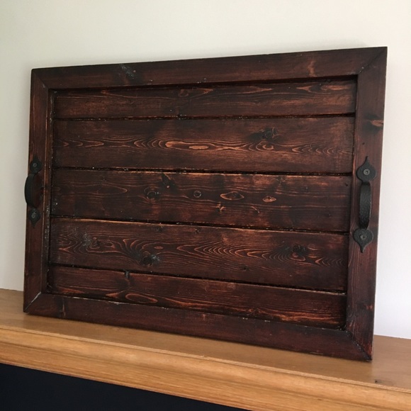 -SOLD- Large Rustic Wooden Serving Tray - Picture 3 of 12